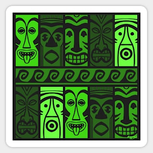 Jungle Green Tikis! Sticker